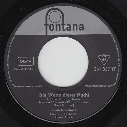 Nana Mouskouri - Die Worte Dieser Nacht (A Force De Prier)