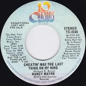 Nancy Wayne - Cheatin` Was The Last Thing On My Mind