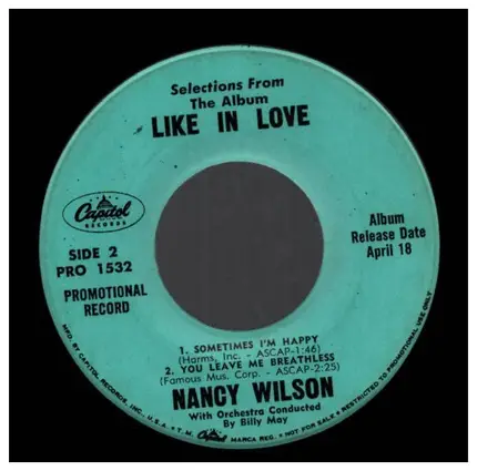 Nancy Wilson - Like in Love