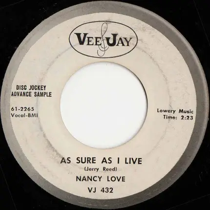 Nancy Love - Rescue Me / As Sure As I Live
