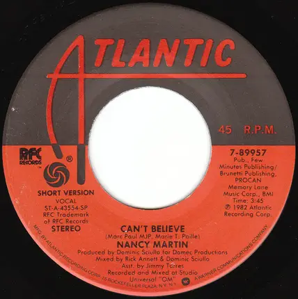 Nancy Martinez / Nancy Martinez - Can't Believe