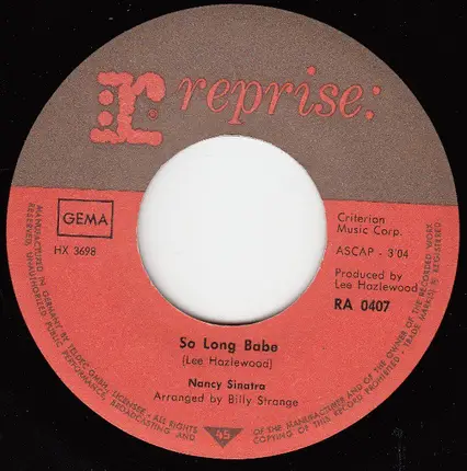 Nancy Sinatra - So Long Babe