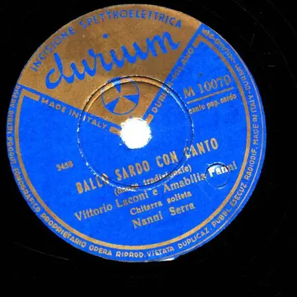 Nanni Serra /Vittorio Laconi e Amabilia Fanni - Ballo Sardo Con Canto / Ballo Sardo