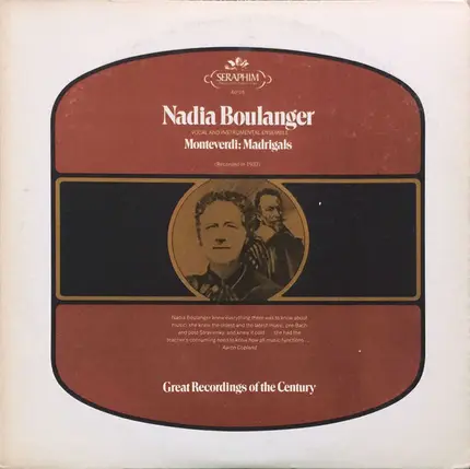 Nadia Boulanger , Claudio Monteverdi - Madrigals