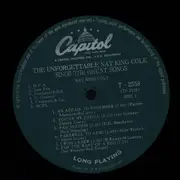LP - Nat King Cole - The Unforgettable Nat Cole Sings The Great Songs! - Mono
