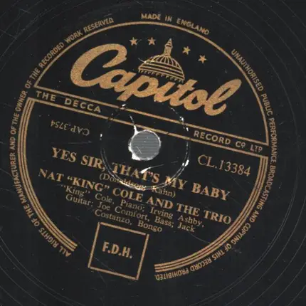 Nat King Cole - Yes Sir, That's My Baby / Calypso Blues