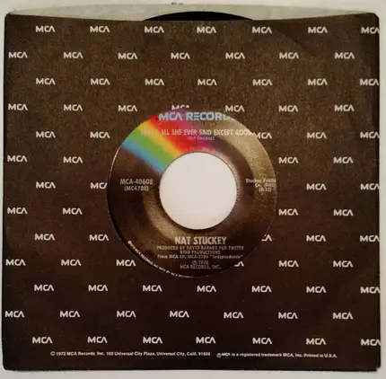 Nat Stuckey - That's All She Ever Said Except Goodbye/After The Lovin' Has Past