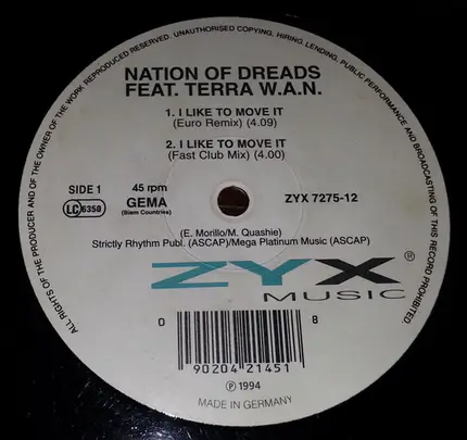 Nation Of Dreads Feat. Terra W.A.N. - I Like To Move It