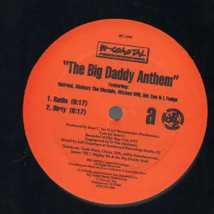 Natruel , Shabazz The Disciple , Wicked Will , Mr. Eon & L-Fudge - The Big Daddy Anthem