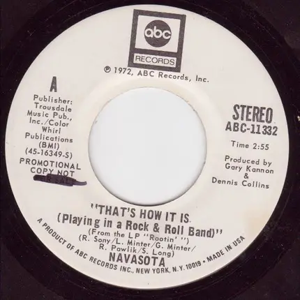 Navasota - That's How It Is (Playing In A Rock & Roll Band)