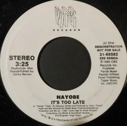 Nayobe - It's Too Late