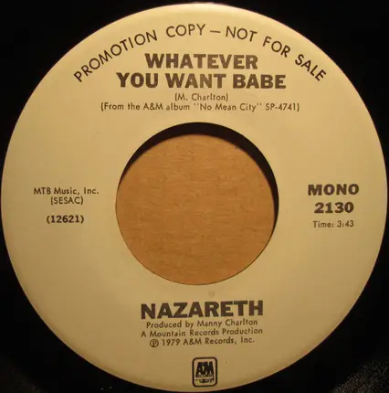 Nazareth - Whatever You Want Babe