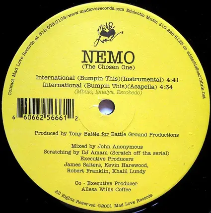 Nemo (The Chosen One) - International (Bumpin This)