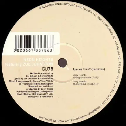 Neon Heights Featuring Zoë Johnston - Are We Thru? (Remixes)