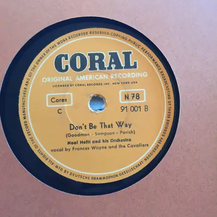 Neal Hefti's Orchestra - Kissin' Bug Boogie / Don't Be That Way