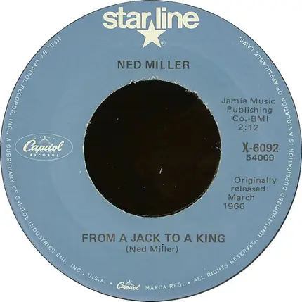 Ned Miller - From A Jack To A King / Do What You Do, Do Well