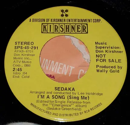 Neil Sedaka - I'm A Song (Stereo) / I'm A Song (Mono)