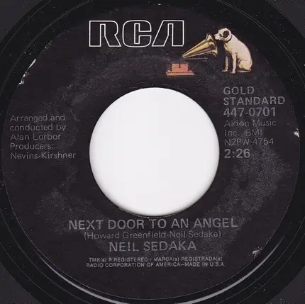 Neil Sedaka - Breaking Up Is Hard To Do / Next Door To An Angel