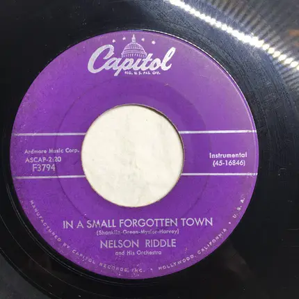 Nelson Riddle And His Orchestra - Blame It On Paree / In A Small Forgotten Town