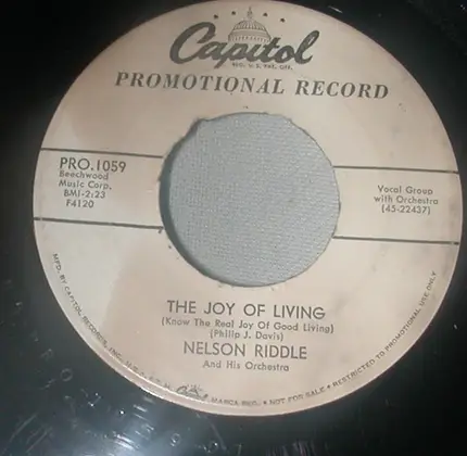 Nelson Riddle And His Orchestra - The Joy Of Living (Know The Real Joy Of Good Living)