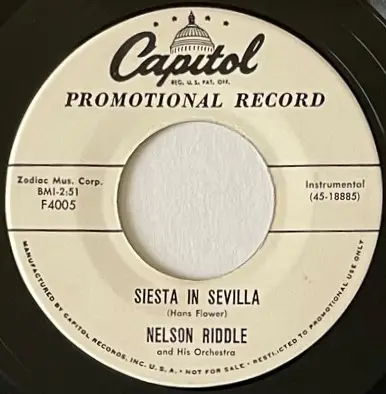 Nelson Riddle And His Orchestra - The Song From 'Kings Go Forth' / Siesta In Sevilla