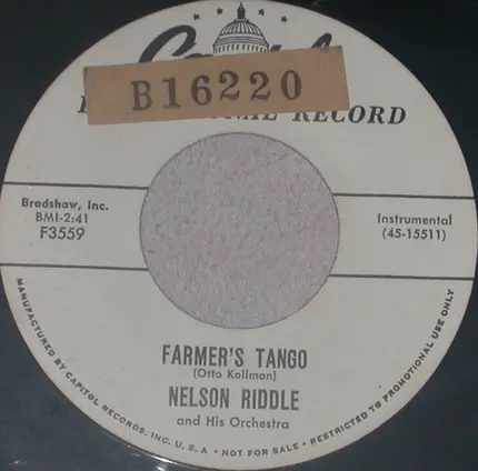 Nelson Riddle And His Orchestra - Could You / Farmer's Tango