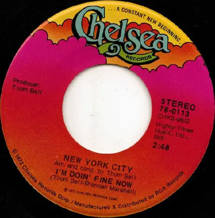 New York City - Ain't It So / I'm Doin' Fine Now