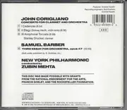 CD - John Corigliano / Barber - Concerto For Clarinet And Orchestra / Third Essay For Orchestra, Opus 47