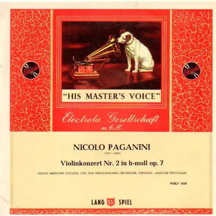Niccolò Paganini - Yehudi Menuhin - Konzert Für Violine & Orchester Nr.2 H-Moll Op.7