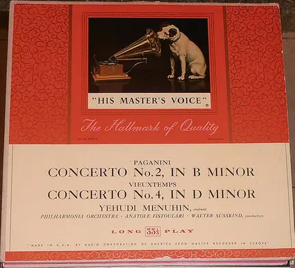 Niccolò Paganini / Henri Vieuxtemps - Concerto No. 2, In B Minor / Concerto No. 4, In D Minor
