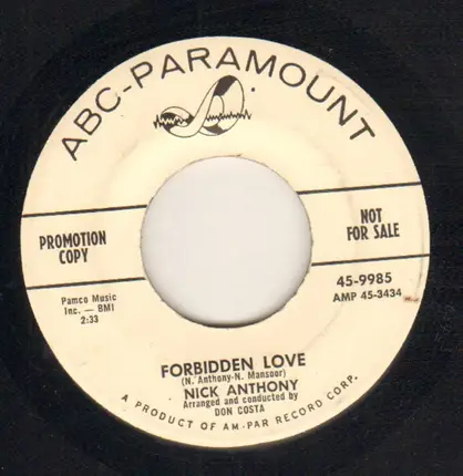 Nick Anthony - Forbidden Love / My Baby's Gone
