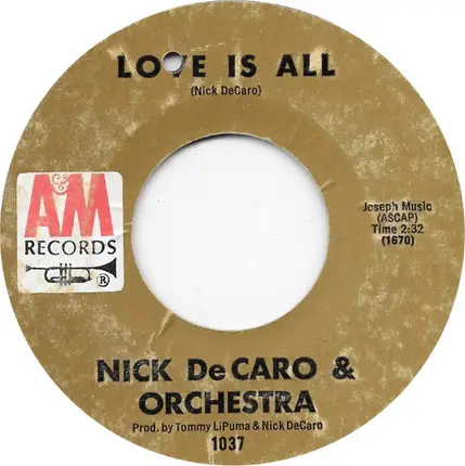 Nick DeCaro And His Orchestra - Happy Heart / Love Is All