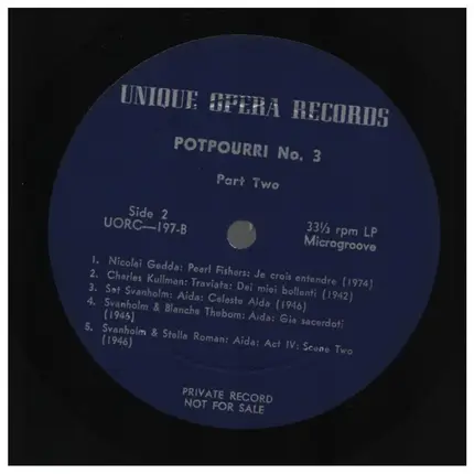 Nicolai Gedda / Charles Kullman / Set Svanholm a.o. - Potpourri No. 3