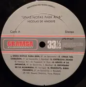 LP - Nicolas De Angelis - Unas Notas Para Ana