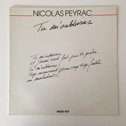 Nicolas Peyrac - Tu M'Oublieras