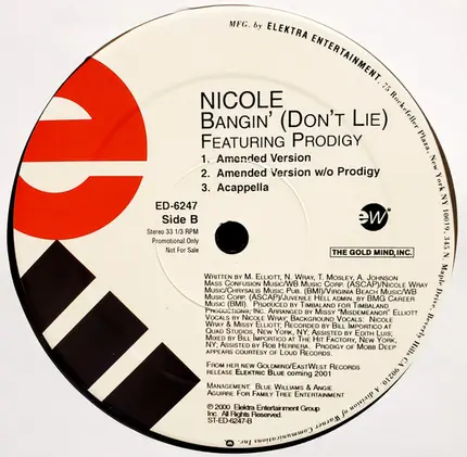 Nicole Wray Featuring Prodigy - Bangin' (Don't Lie)