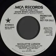 7inch Vinyl Single - Nicolette Larson With Steve Wariner - That's How You Know When Love's Right