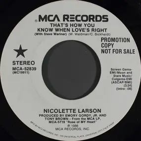 Nicolette Larson - That's How You Know When Love's Right