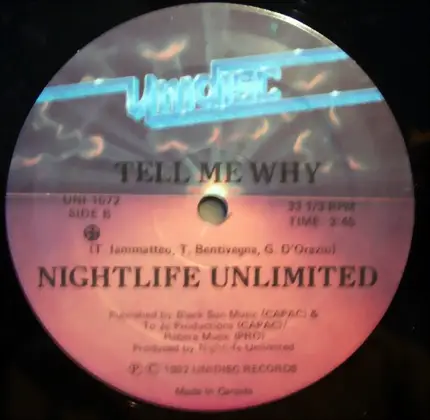 Nightlife Unlimited - Dance With Me (Remix) / Tell Me Why