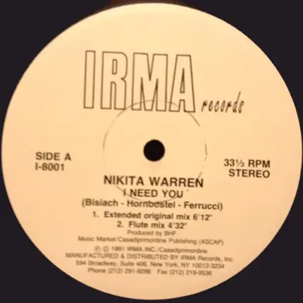 Nikita Warren - I Need You