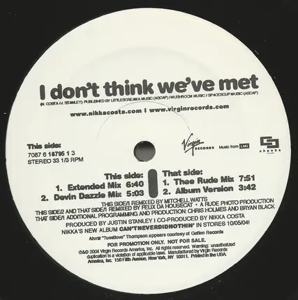 Nikka Costa - I Don't Think We've Met