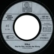 7inch Vinyl Single - Niko - Hey Ho Hey, Ich Bin Der König