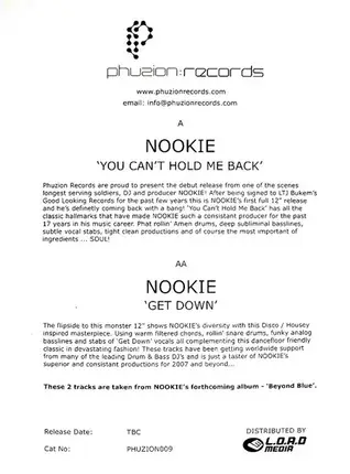 Nookie - You Can't Hold Me Back / Get Down