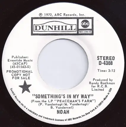Noah - Peaceman's Farm / Something's In My Way