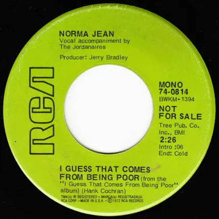 Norma Jean - I Know An Ending / I Guess That Comes From Being Poor