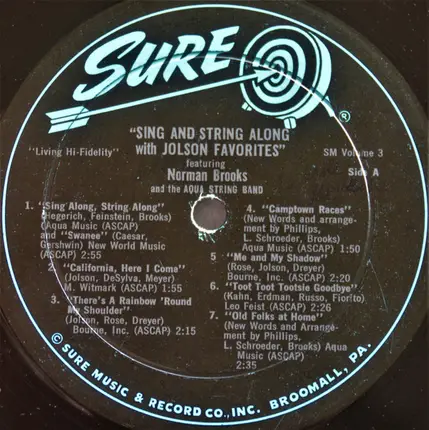 Norman Brooks and Aqua String Band - Sing And String Along With Jolson Favorites