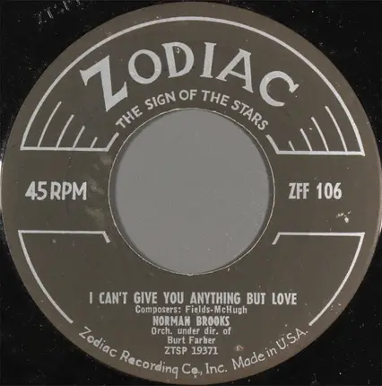 Norman Brooks / The Go Boys - I Can't Give You Anything But Love / Johnny's Tune