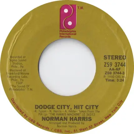 Norman Harris - Dodge City, Hit City / In Search Of Peace Of Mind