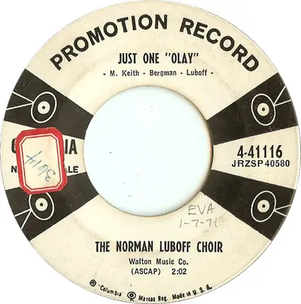 Norman Luboff Choir - The Morning Music Of Montmartre / Just One 'Olay'
