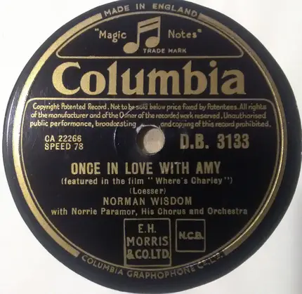 Norman Wisdom With Norrie Paramor And His Orchestra - Don't Laugh At Me ('Cause I'm A Fool) / Once In Love With Amy